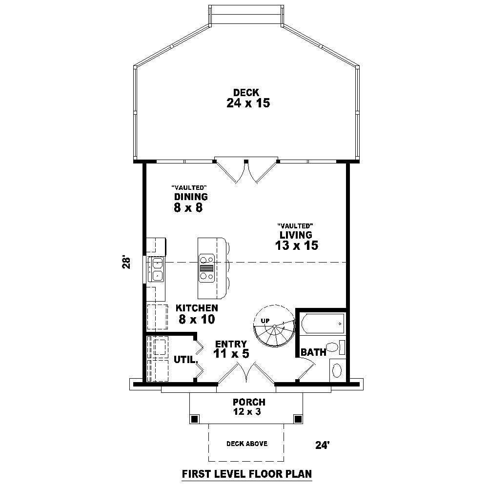 Floor Plan First Story of A Frame Plan #170-1208